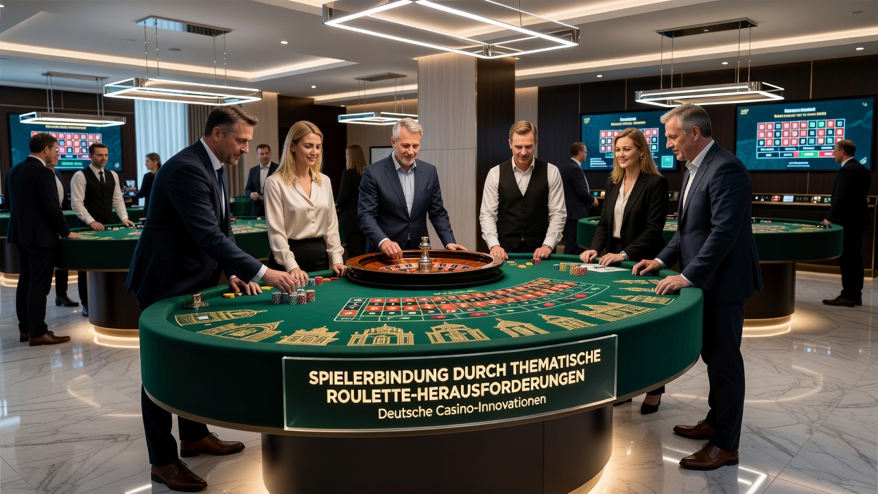 Spieler bei der Teilnahme an einer thematischen Roulette-Challenge mit mobiler App und Leaderboard-Ansicht