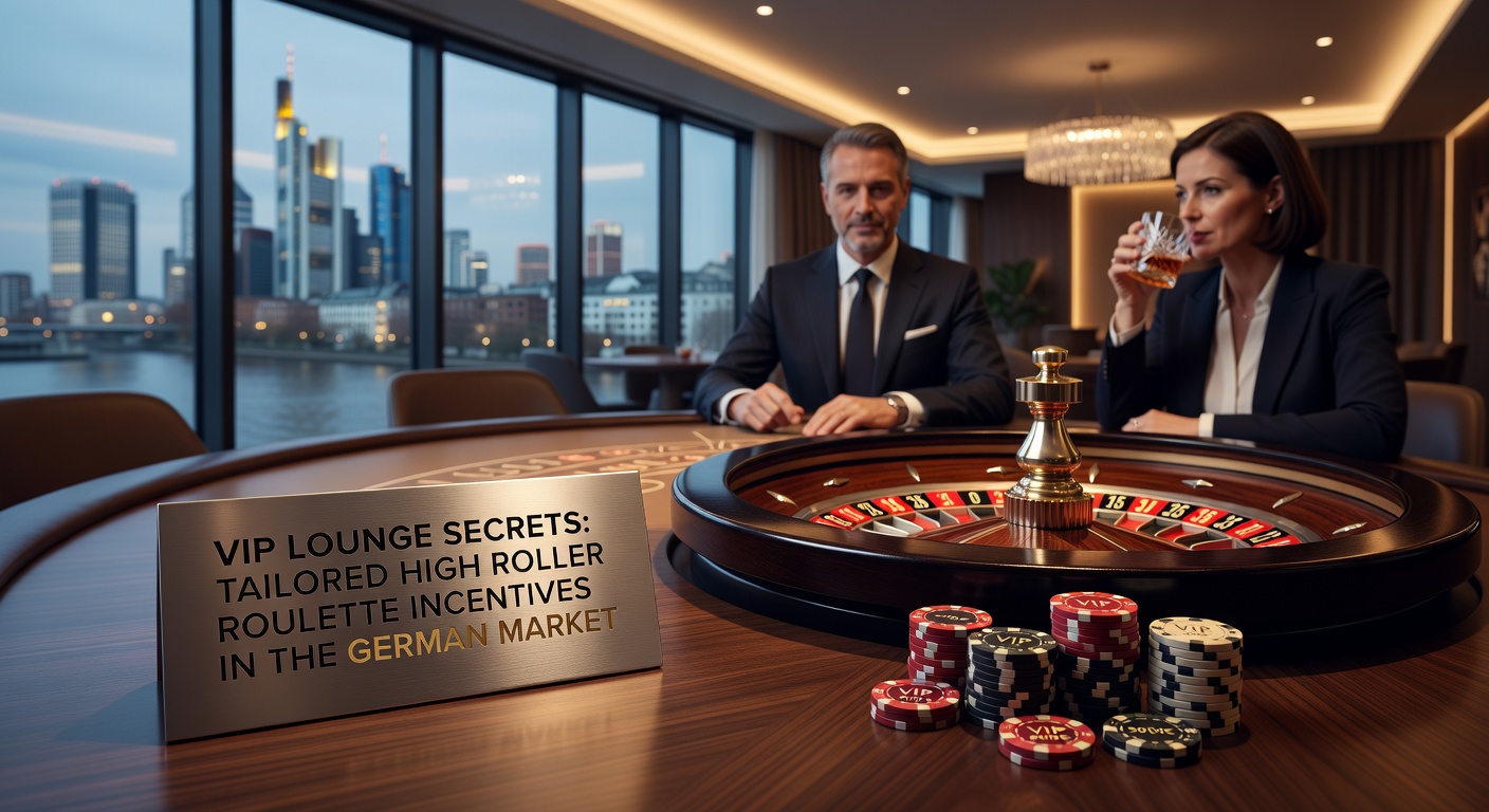 Luxuriöse VIP-Lounge in einem deutschen Casino mit High-Roller-Spielern am Roulette-Tisch, umgeben von diskretem Personal und exklusiven Annehmlichkeiten